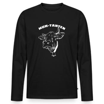 Muh Tanten - Männer Premium Bio Langarmshirt - Schwarz - Vorne - Nico (187cm)