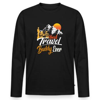 best travel bike buddy ever - Männer Premium Bio Langarmshirt - Schwarz - Vorne - Nico (187cm)