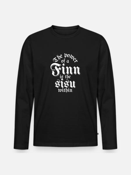 Sisu is a Finnish power - Men's Premium Organic Long Sleeve Shirt - black
