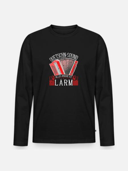 Quetschn Sound, Steirische Harmonika - Männer Premium Bio Langarmshirt - Schwarz