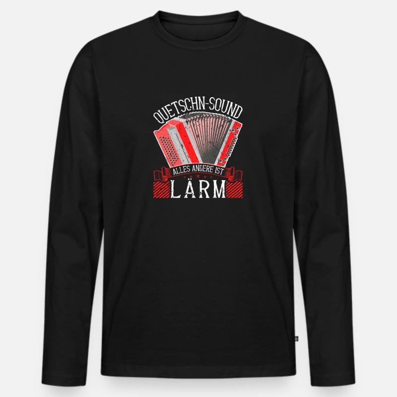 Quetschn Sound, Steirische Harmonika - Männer Premium Bio Langarmshirt - Schwarz