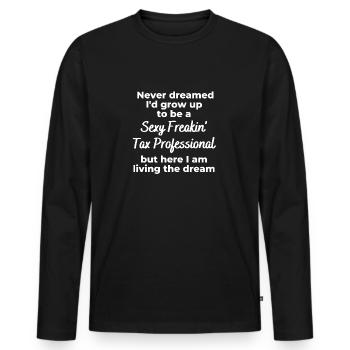 Sexy Freakin Fiscaliste - T-shirt manches longues Premium bio Homme - noir - Devant - Nico (187cm)