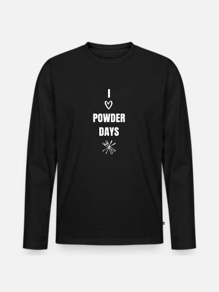 powder days - Männer Premium Bio Langarmshirt - Schwarz