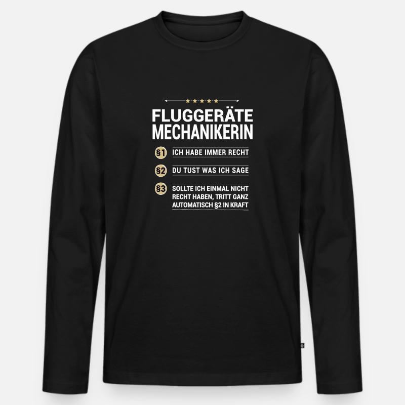 Fluggerätemechanikerin Beruf eigenen Paragraphen - Männer Premium Bio Langarmshirt - Schwarz