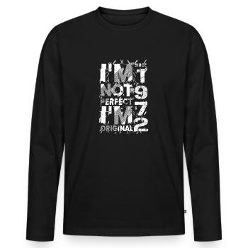 I'm not perfect, I'm Original! 1972 - Men's Premium Organic Long Sleeve Shirt - black - Front - Nico (187cm)