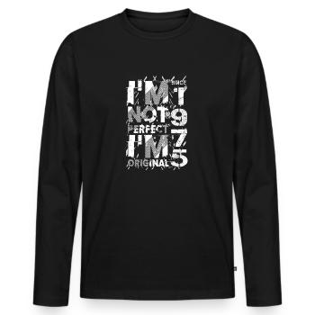 Je ne suis pas parfait, je suis Original ! 1975 - T-shirt manches longues Premium bio Homme - noir - Devant - Nico (187cm)