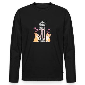 Queen 70th Anniversary of the Throne 2022 70 Years platinum - Men's Premium Organic Long Sleeve Shirt - black - Front - Nico (187cm)