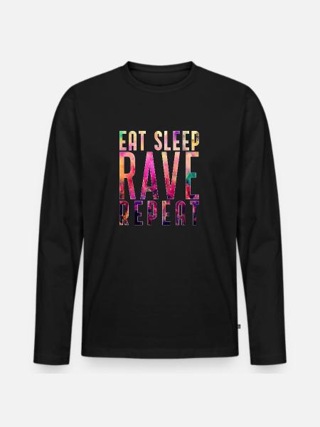 EAT SLEEP RAVE REPEAT T-Shirt Raver - Men's Premium Organic Long Sleeve Shirt - black