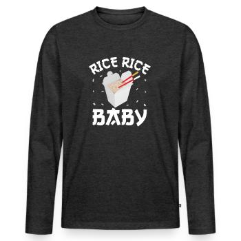 Rice Rice Baby - Men's Premium Organic Long Sleeve Shirt - heather anthracite - Front - Nico (187cm)