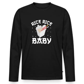 Rice Rice Baby - Men's Premium Organic Long Sleeve Shirt - black - Front - Nico (187cm)