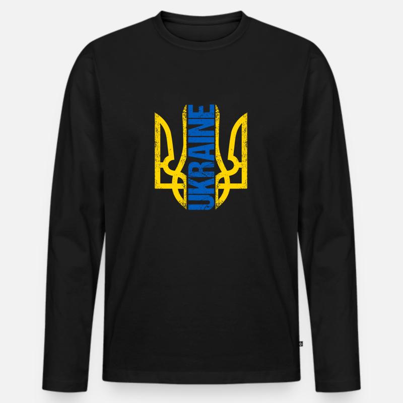 Ukraine Leute Geschenke - Männer Premium Bio Langarmshirt - Schwarz
