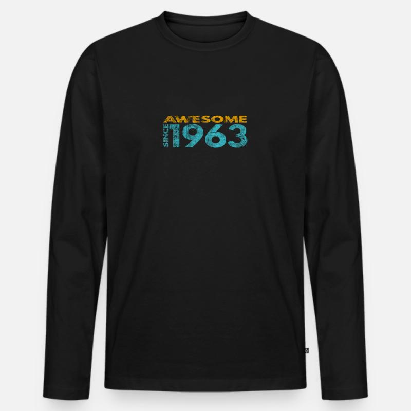 Awesome since 1963 - Männer Premium Bio Langarmshirt - Schwarz