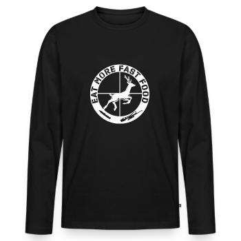 eat more fast food - Men's Premium Organic Long Sleeve Shirt - black - Front - Nico (187cm)