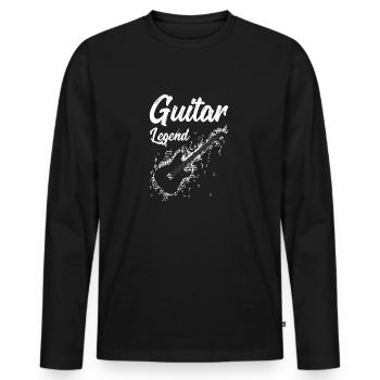Guitar legend - Gitarre Legende - Men's Premium Organic Long Sleeve Shirt - black - Front - Nico (187cm)