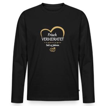 25 Jahre Verheiratet Silberhochzeit Geschenk - Männer Premium Bio Langarmshirt - Schwarz - Vorne - Nico (187cm)