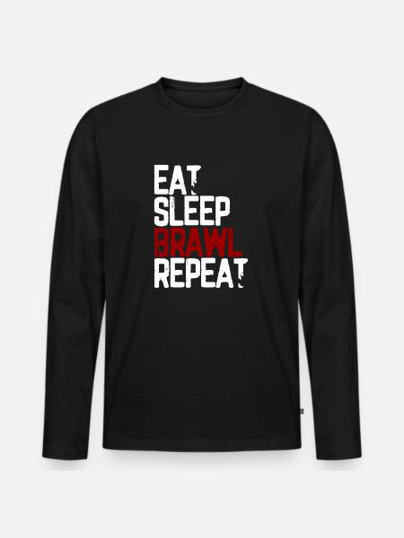 Eat Sleep Brawl Repeat Gamer - Men's Premium Organic Long Sleeve Shirt - black