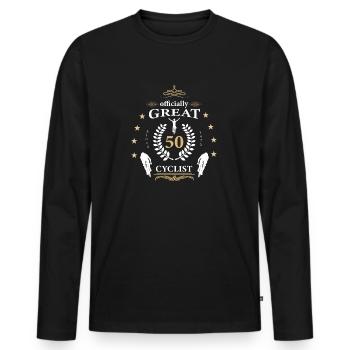 50. Geburtstag, Rennrad, Radsport, Fahrrad, Bike - Männer Premium Bio Langarmshirt - Schwarz - Vorne - Nico (187cm)