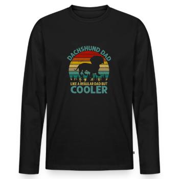 DACHSHUND DAD TECKEL DACHSHUND LOVE - Men's Premium Organic Long Sleeve Shirt - black - Front - Nico (187cm)