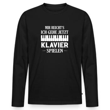 Trombones And Tacos Piano Musiker - Männer Premium Bio Langarmshirt - Schwarz - Vorne - Nico (187cm)