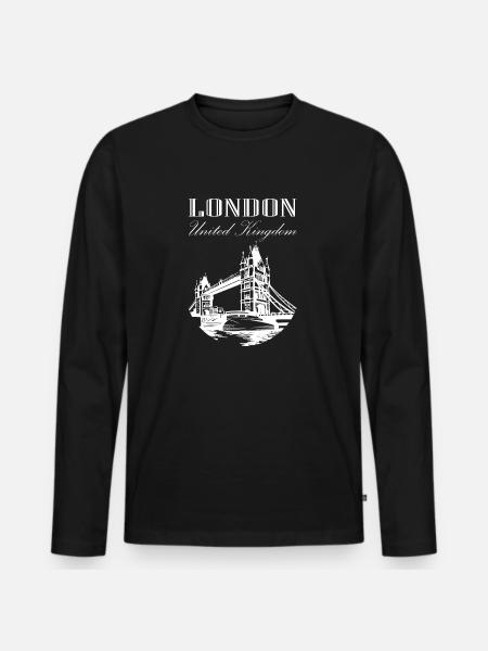 Londres - T-shirt manches longues Premium bio Homme - noir