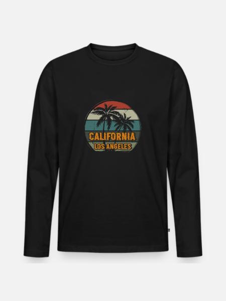 Palm trees - Men's Premium Organic Long Sleeve Shirt - black