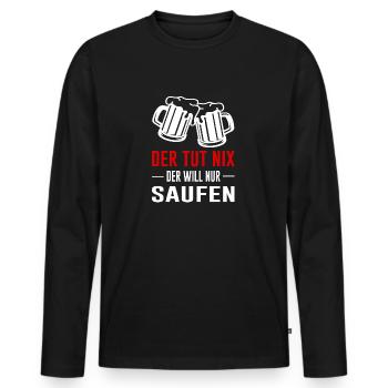 Bier Humor Party Lustiger Spruch - Männer Premium Bio Langarmshirt - Schwarz - Vorne - Nico (187cm)