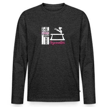 Jump Floor Step Bars Beam Gymnastique Drôle - T-shirt manches longues Premium bio Homme - anthracite chiné - Devant - Nico (187cm)
