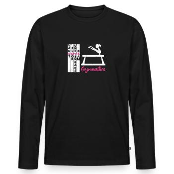 Jump Floor Step Bars Beam Gymnastics Funny - Men's Premium Organic Long Sleeve Shirt - black - Front - Nico (187cm)