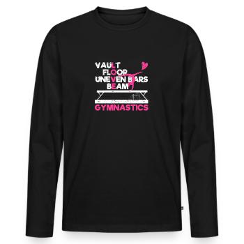Funny gymnast lover vaulted floor - Men's Premium Organic Long Sleeve Shirt - black - Front - Nico (187cm)