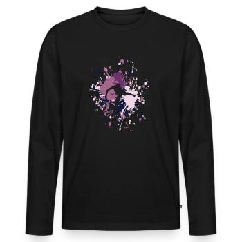 Tennis Hard Serve Color Splash - T-shirt manches longues Premium bio Homme - noir - Devant - Nico (187cm)