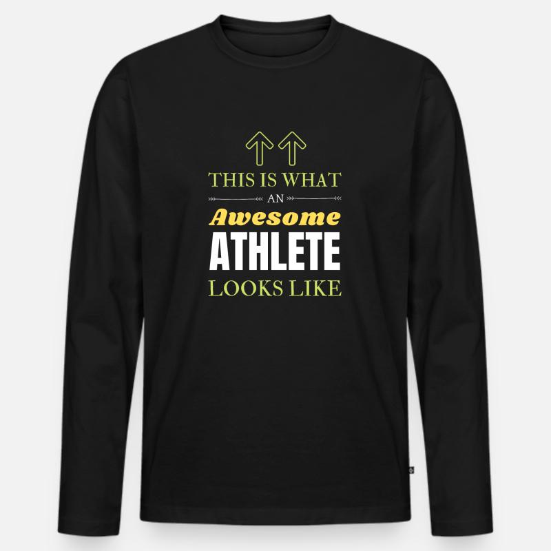 Athlet - Männer Premium Bio Langarmshirt - Schwarz