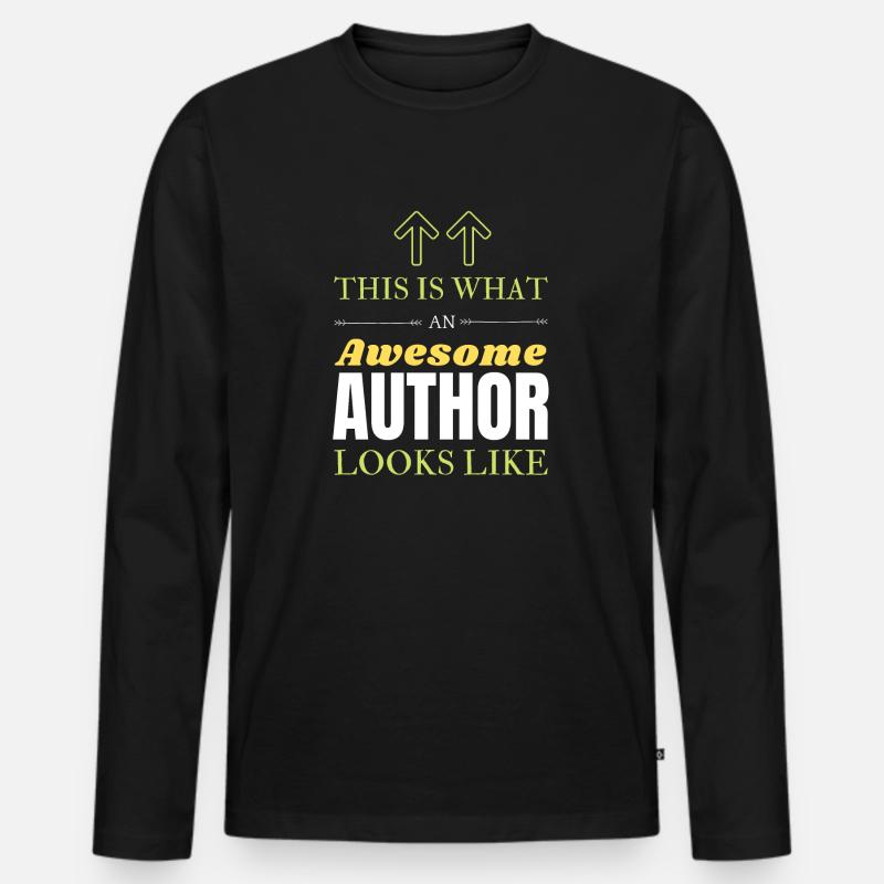 Autor - Männer Premium Bio Langarmshirt - Schwarz