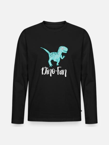 Dino Fan - Men's Premium Organic Long Sleeve Shirt - black