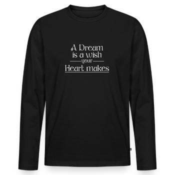 Un rêve est un souhait que votre cœur fait - T-shirt manches longues Premium bio Homme - noir - Devant - Nico (187cm)
