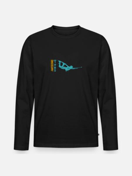 Awesome since 1985. Wakeboard Lifestyle - Men's Premium Organic Long Sleeve Shirt - black