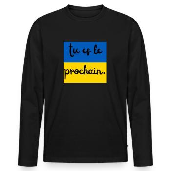 Ukraine drapeau tu es le prochain - T-shirt manches longues Premium bio Homme - noir - Devant - Nico (187cm)