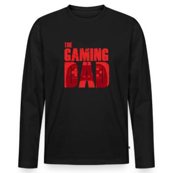 The Playing Papa Gamer Father's Day Father Gift - Men's Premium Organic Long Sleeve Shirt - black - Front - Nico (187cm)