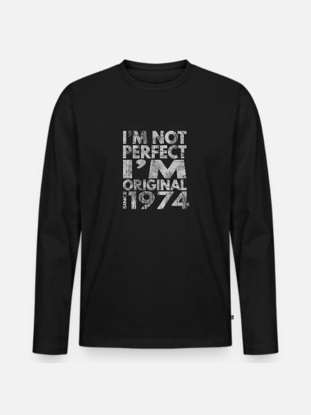 Awesome since 1974 - Männer Premium Bio Langarmshirt - Schwarz