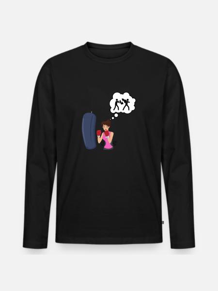 Boxing love - boxer gift idea - Men's Premium Organic Long Sleeve Shirt - black
