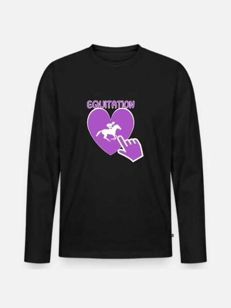 Reiten - Reiter Geschenkidee - Männer Premium Bio Langarmshirt - Schwarz