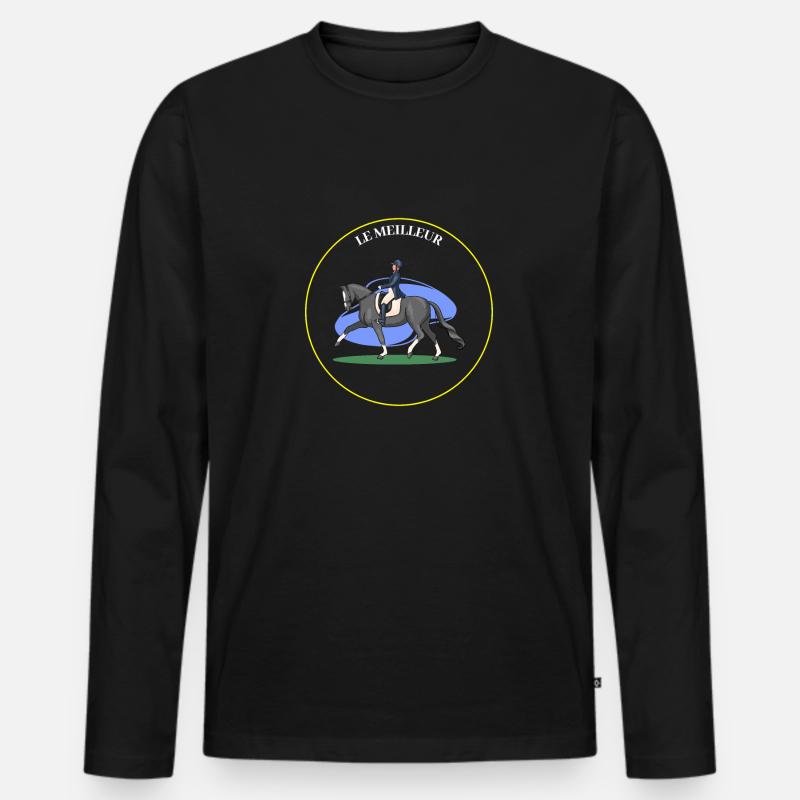 Reit- Reitreiter Geschenkidee - Männer Premium Bio Langarmshirt - Schwarz