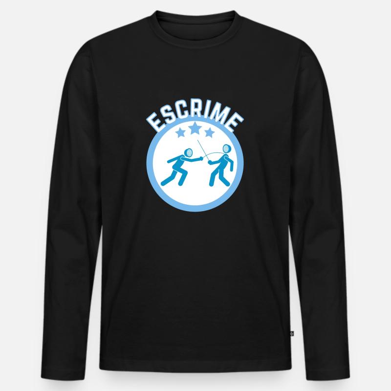 Fechtspiel - Männer Premium Bio Langarmshirt - Schwarz