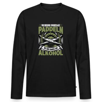 Kanu Kajak Wochenendvorhersage Paddeln und Alkohol - Männer Premium Bio Langarmshirt - Schwarz - Vorne - Nico (187cm)