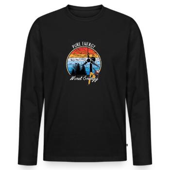 Pure Energy - Wind Energy - Men's Premium Organic Long Sleeve Shirt - black - Front - Nico (187cm)