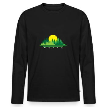 Baum - Männer Premium Bio Langarmshirt - Schwarz - Vorne - Nico (187cm)