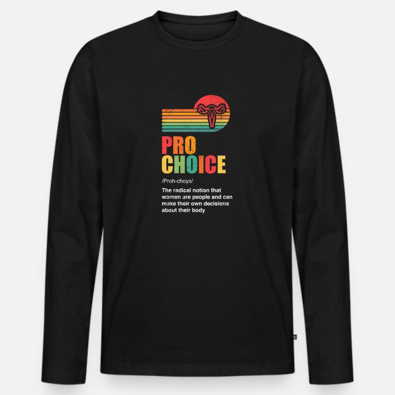 Pro Choice Definition - Männer Premium Bio Langarmshirt - Schwarz