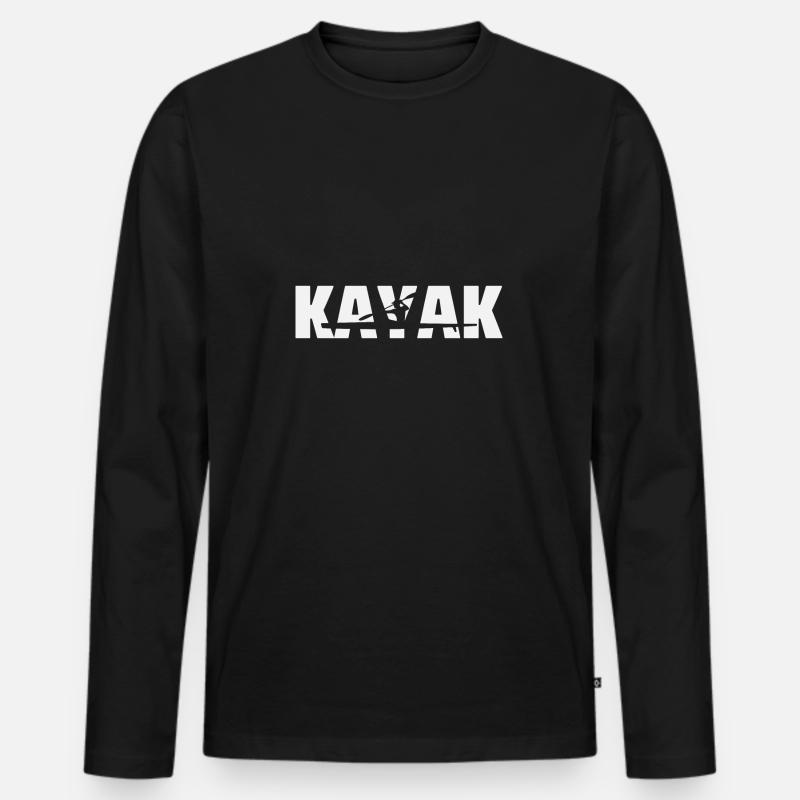 KAYAK - Männer Premium Bio Langarmshirt - Schwarz
