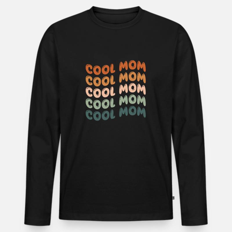 Cool Mom - Männer Premium Bio Langarmshirt - Schwarz