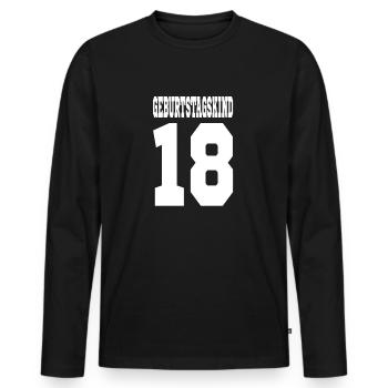 18. Geburtstag Geschenk Birthday cool - Männer Premium Bio Langarmshirt - Schwarz - Vorne - Nico (187cm)