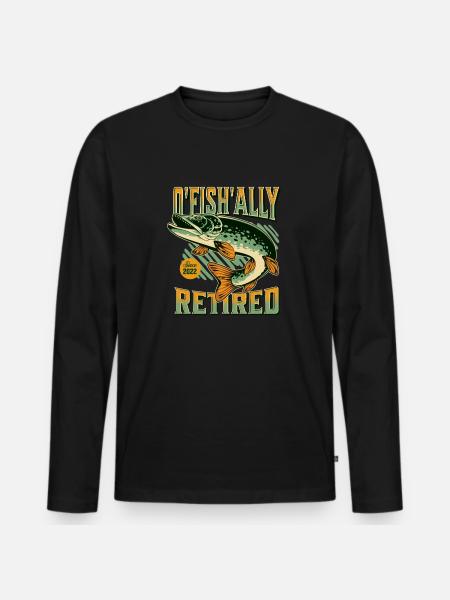 O Fish Ally Retired - Men's Premium Organic Long Sleeve Shirt - black